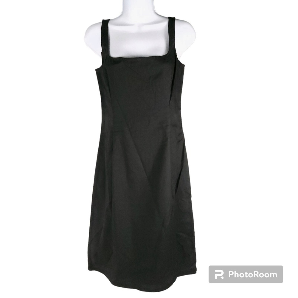 Elie Tahari Womens Black Solid Sleeveless Midi Shift Dress F010W106 Size 4